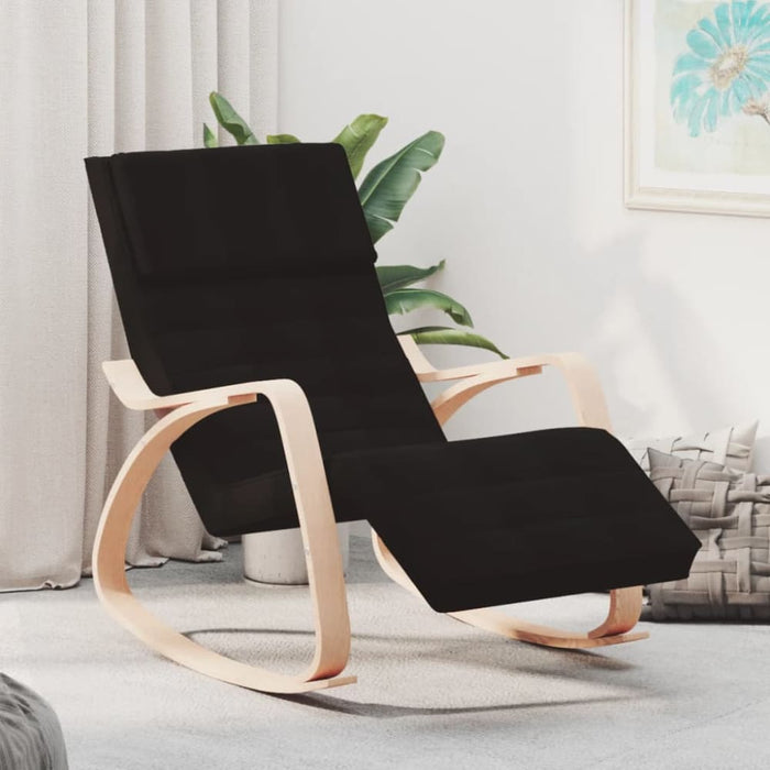 Rocking Chair Black Fabric Tpobii