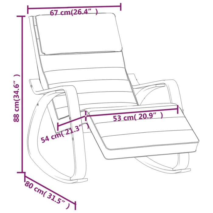 Rocking Chair Black Fabric Tpobii