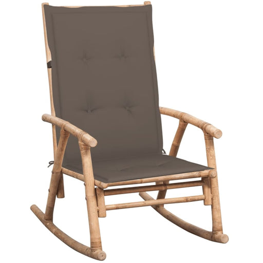 Rocking Chair With Cushion Bamboo Tbltkoo