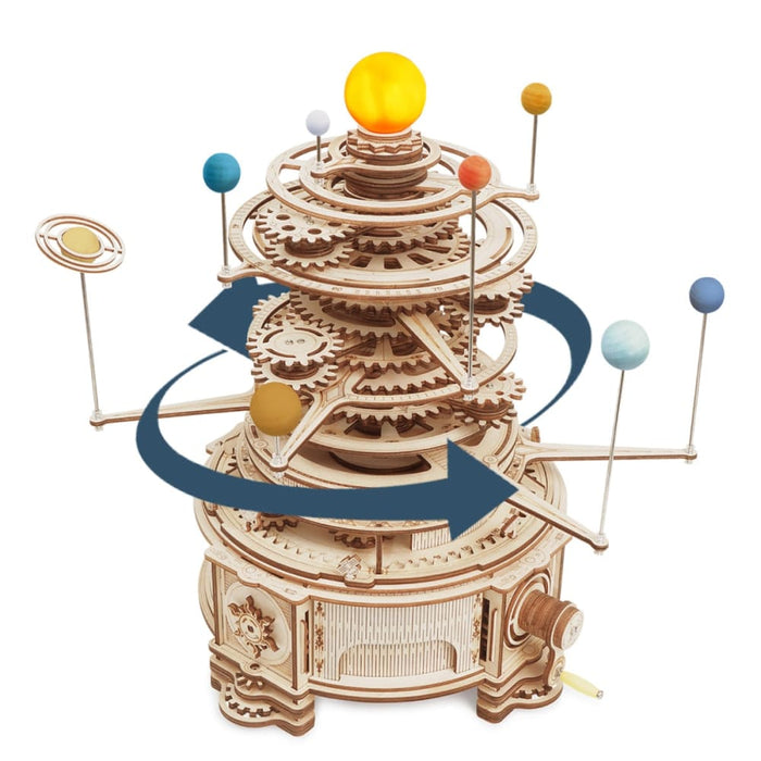 Rokr Mechanical Orrery 316pcs Rotatable Diy 3d Wooden