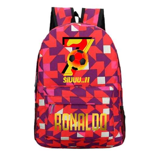 Ronaldo Printed Shoulder Backpack For Youth Outdoor Travel