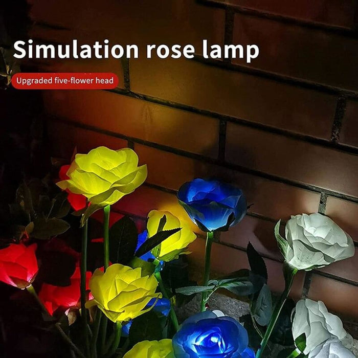 Rose Flower Led Solar Lamp For Garden Decoration