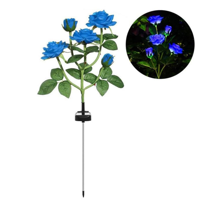 Rose Flower Led Solar Lamp For Garden Decoration