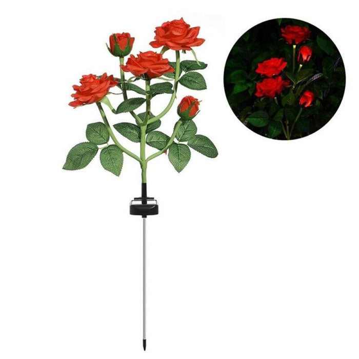 Rose Flower Led Solar Lamp For Garden Decoration