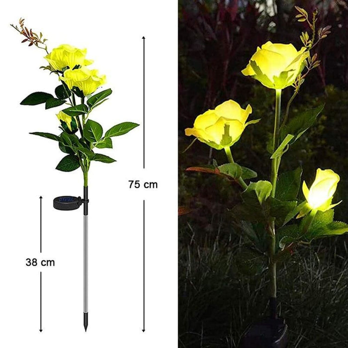 Rose Flower Led Solar Lamp For Garden Decoration