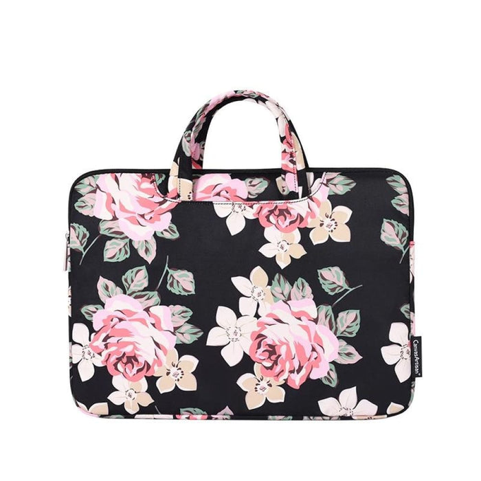 Rose Pattern Laptop Case Bag Computer Liner With Handle