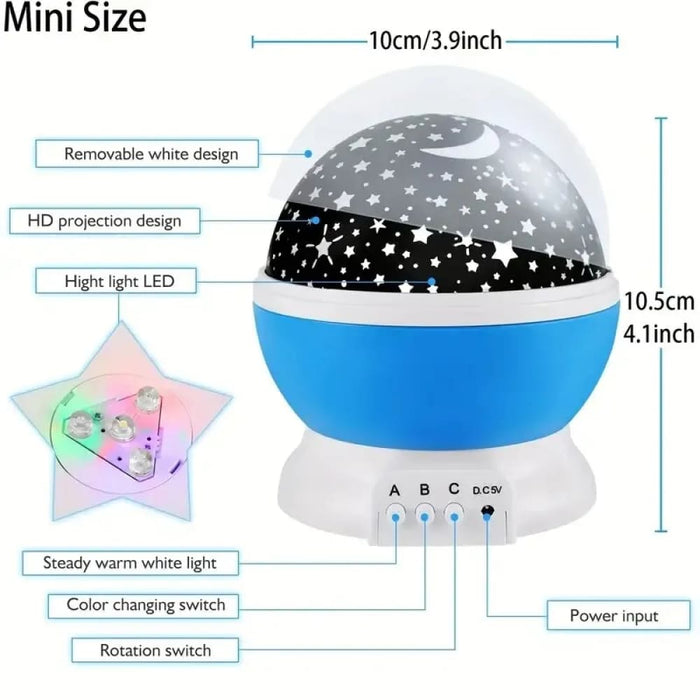 Rotating Starry Sky Led Night Light For Kids