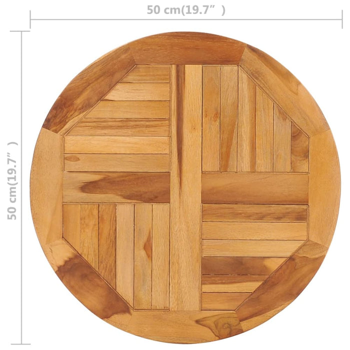 Rotating Table Disk Solid Teak Wood Aktnl