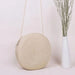 Round Crossbody Straw Bag For Women Minimalist Vocation