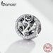 Round Metal Charms 925 Stering Silver Rose Flower Beads