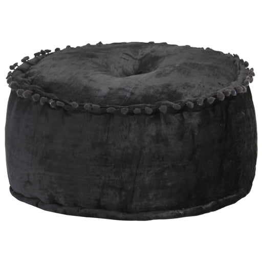 Round Pouffe Velvet 40x20 Cm Anthracite Xniplp