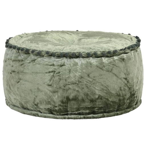 Round Pouffe Velvet 40x20 Cm Green Xnipli