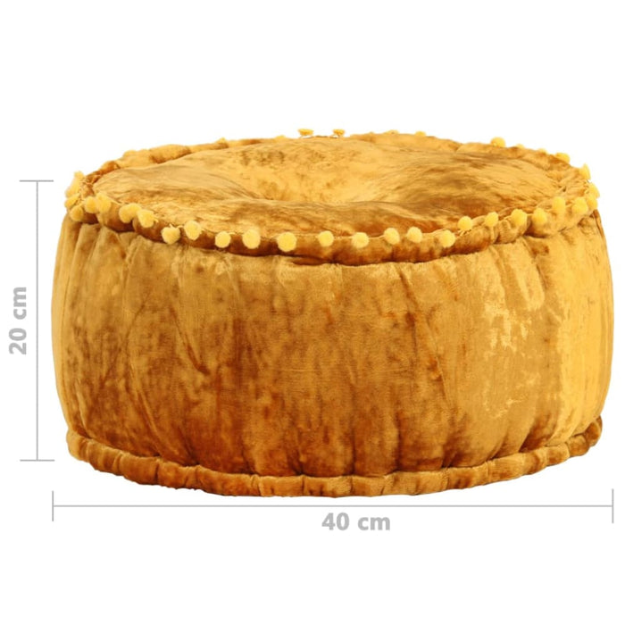 Round Pouffe Velvet 40x20 Cm Mustard Xnipln