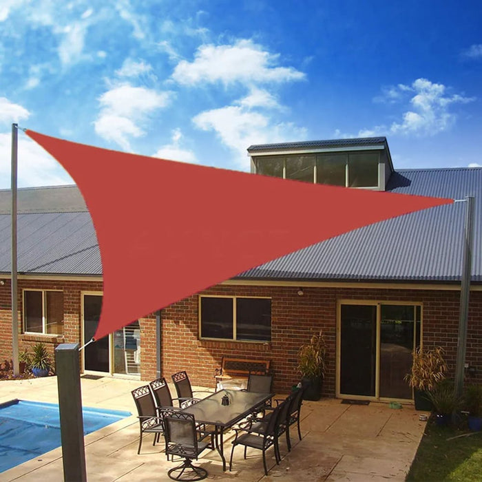 Rust Red 300d Triangle Patio Shade Sail Waterproof Awning