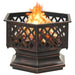 Rustic Fire Pit With Poker 62x54x56 Cm Xxl Steel Toonni