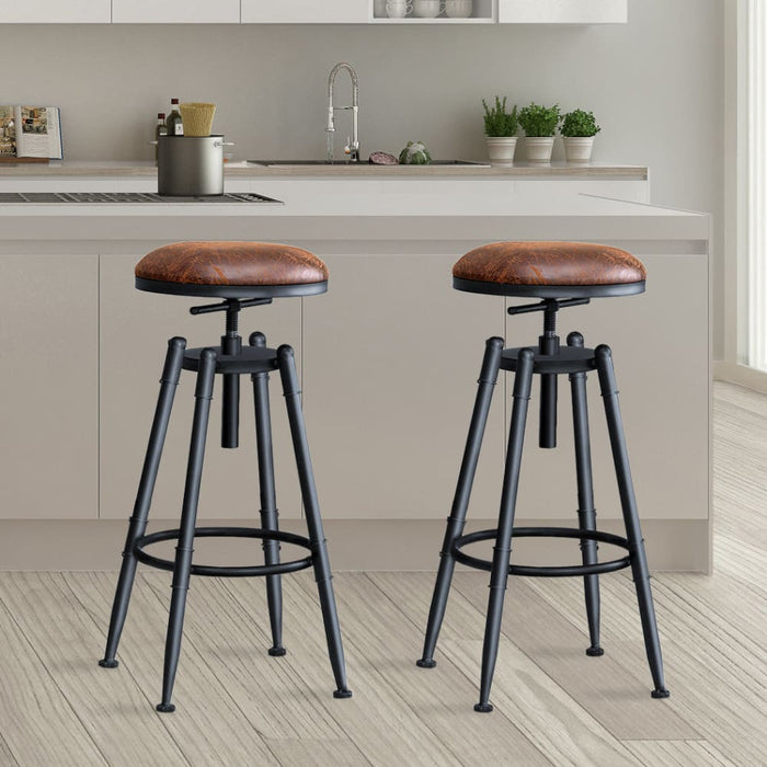 4x Rustic Industrial Bar Stool Kitchen Barstool Swivel