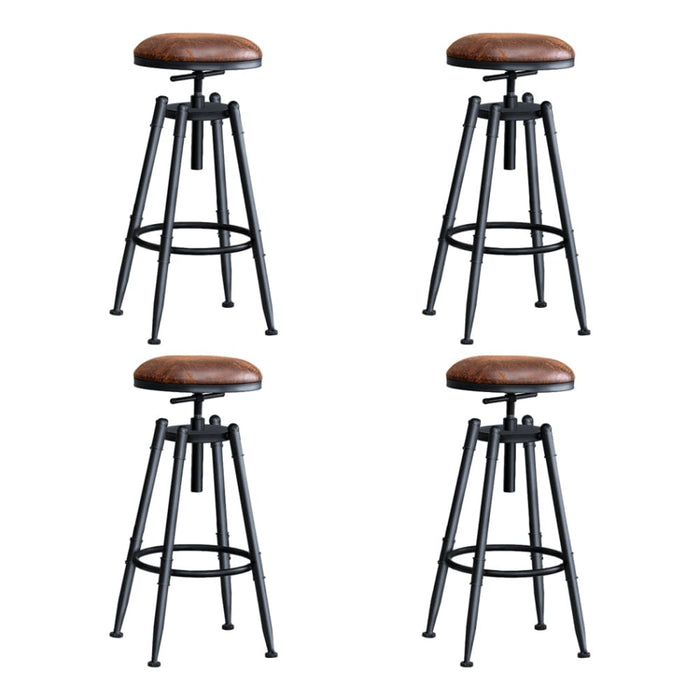 4x Rustic Industrial Bar Stool Kitchen Barstool Swivel