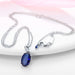 S925 Necklace For Women Silver Colour Blue Crystal Shell