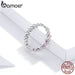 S925 Sterling Silver Pink Wreath Finger Ring For Women