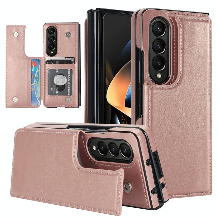 For Samsung Galaxy z Fold4 Double Buckle Card Slot Foldable