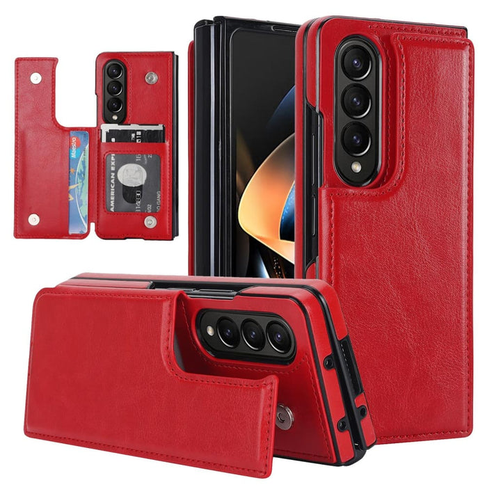 For Samsung Galaxy z Fold4 Double Buckle Card Slot Foldable