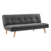 Sarantino 3 Seater Linen Sofa Bed Couch Lounge Futon - Dark