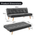 Sarantino 3 Seater Linen Sofa Bed Couch Lounge Futon - Dark