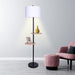 Sarantino Metal Floor Lamp Shade With Black Post In Round