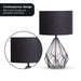 Sarantino Metal Wire Table Lamp In Black Finish With Drum