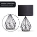 Sarantino Metal Wire Table Lamp In Black Finish With Drum