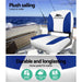 Seamanship Set Of 2 Folding Swivel Boat Seats - White & Blue