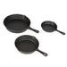 Pre Seasoned Cast Iron Skillet Fry Pan Set 3 Pcs Frying