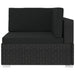 Sectional Corner Chair 1 Pc With Cushions Poly Rattan Black