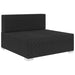 Sectional Middle Seat 1 Pc With Cushions Poly Rattan Black