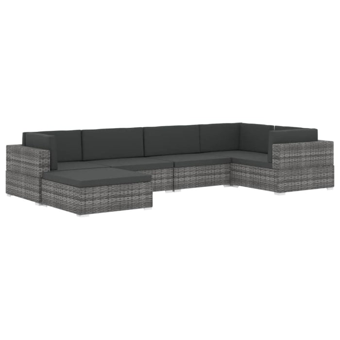 Sectional Middle Seat 1 Pc With Cushions Poly Rattan Black