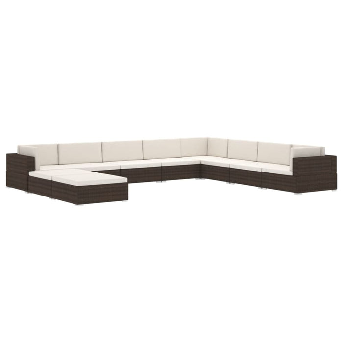 Sectional Middle Seat 1 Pc With Cushions Poly Rattan Brown