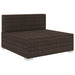 Sectional Middle Seat 1 Pc With Cushions Poly Rattan Brown