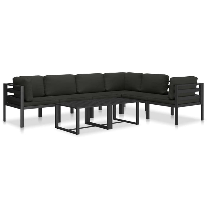 Sectional Middle Sofa With Cushions Aluminium Anthracite