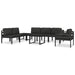 Sectional Middle Sofa With Cushions Aluminium Anthracite