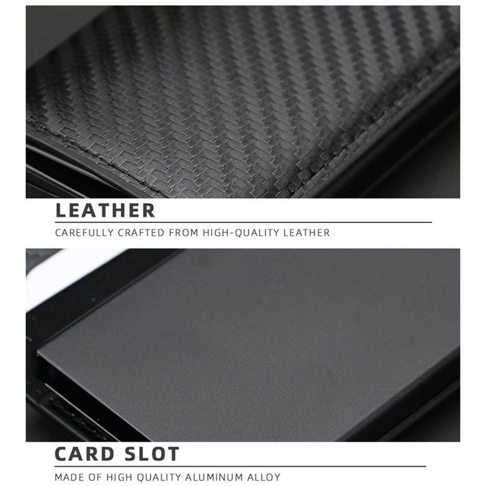 Secure Rfid Plaid Leather Wallet With Automatic Eject Card