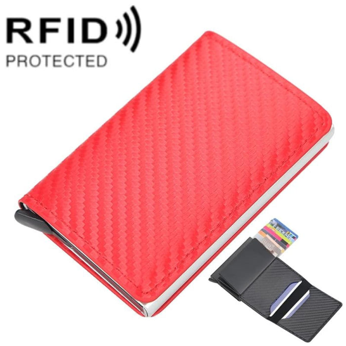 Secure Rfid Plaid Leather Wallet With Automatic Eject Card