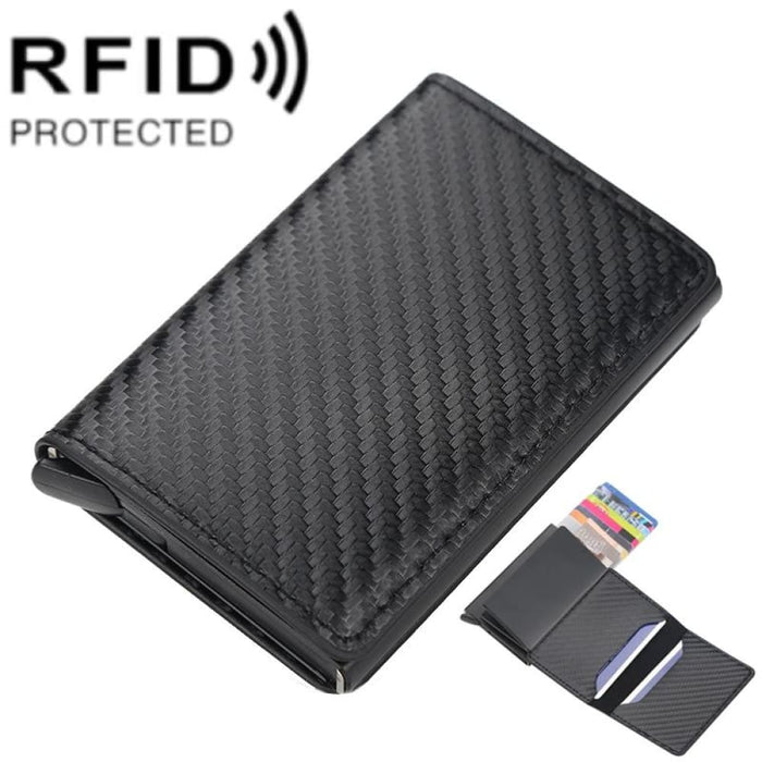 Secure Rfid Plaid Leather Wallet With Automatic Eject Card