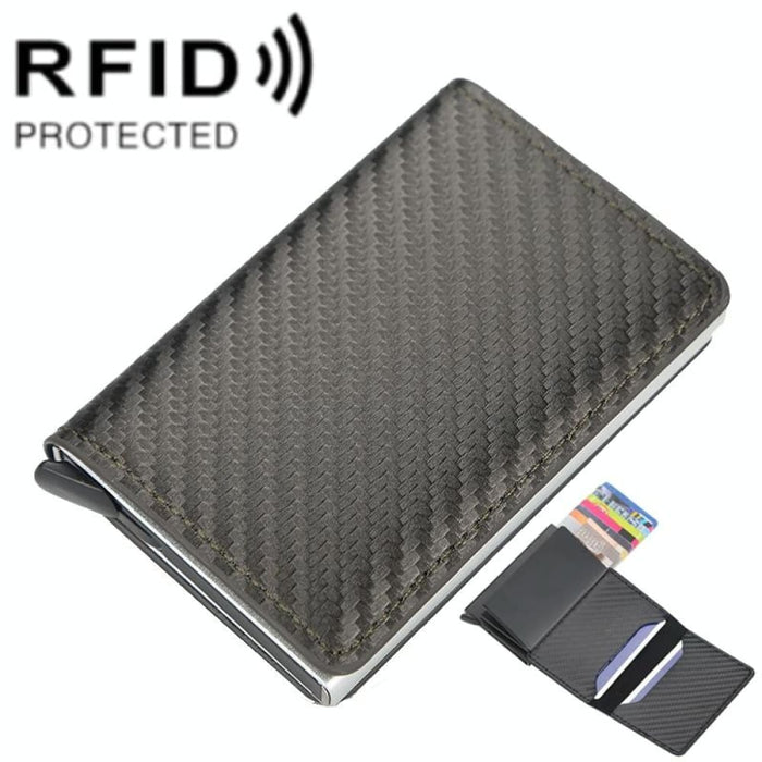 Secure Rfid Plaid Leather Wallet With Automatic Eject Card