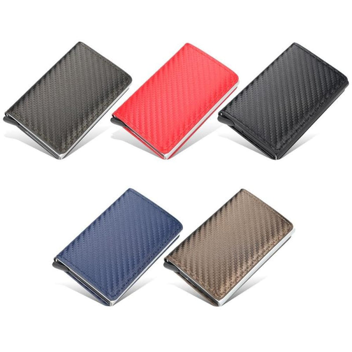 Secure Rfid Plaid Leather Wallet With Automatic Eject Card