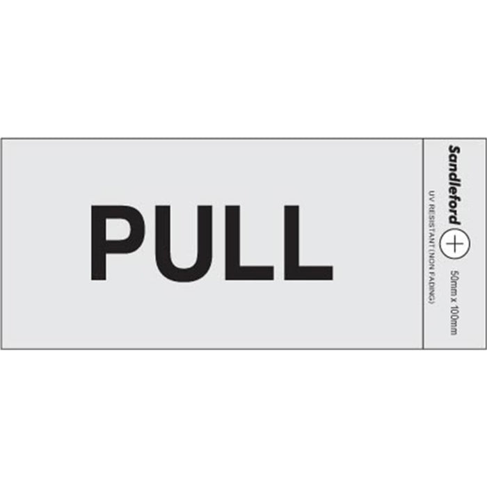 Self Adhesive Pull Silver Sign