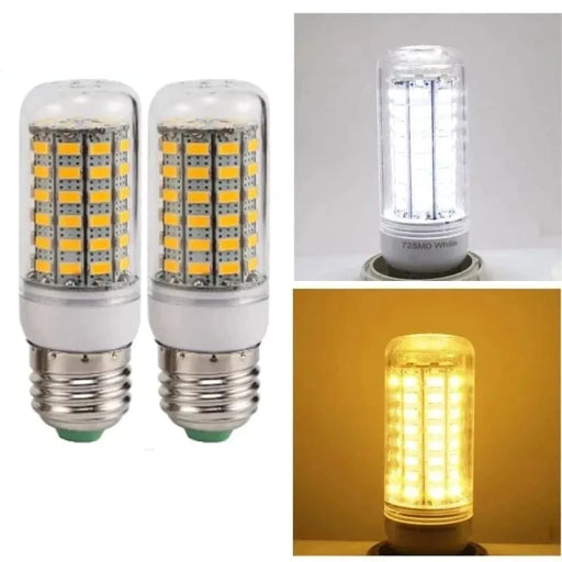 Set Of 2 E27 Screw Led Corn Bulbs 72 Smd 5730 Leds Super