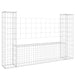 U-shape Gabion Basket With 2 Posts Iron 140x20x100 Cm Opoxip