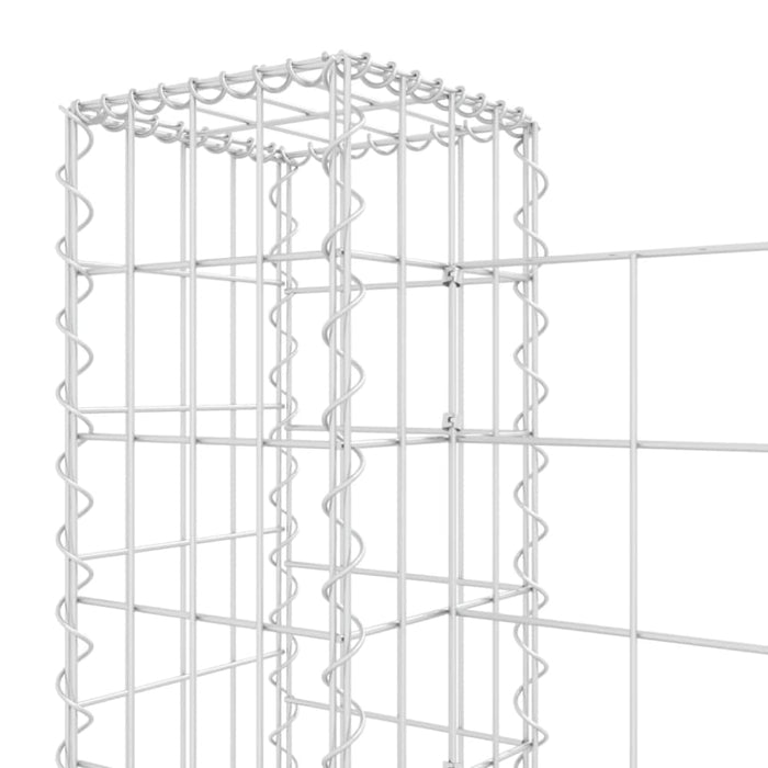 U-shape Gabion Basket With 3 Posts Iron 260x20x100 Cm Opoxil