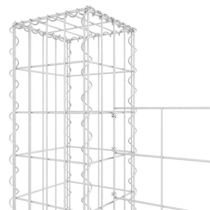 U-shape Gabion Basket With 6 Posts Iron 620x20x200 Cm Opoxkt