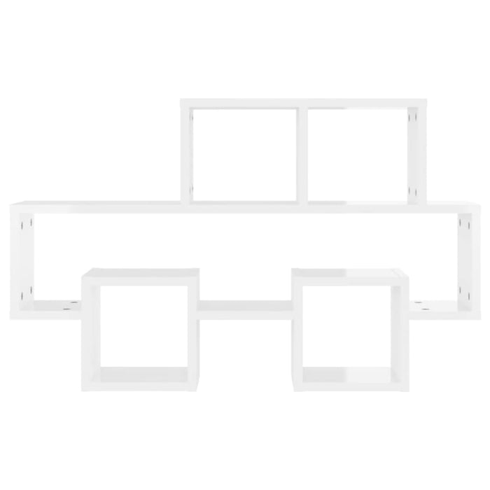 Car-shaped Wall Shelf Glossy Look White Chipboard Nbixpl